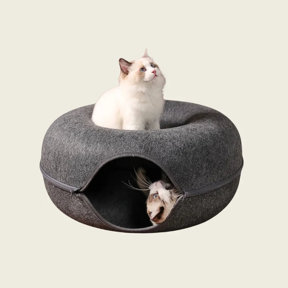 Cama Túnel Donut 2 em 1 para Gatos – Esconderijo & Conforto