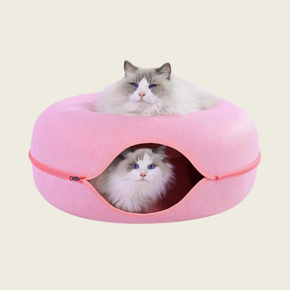 Cama Túnel Donut 2 em 1 para Gatos – Esconderijo & Conforto