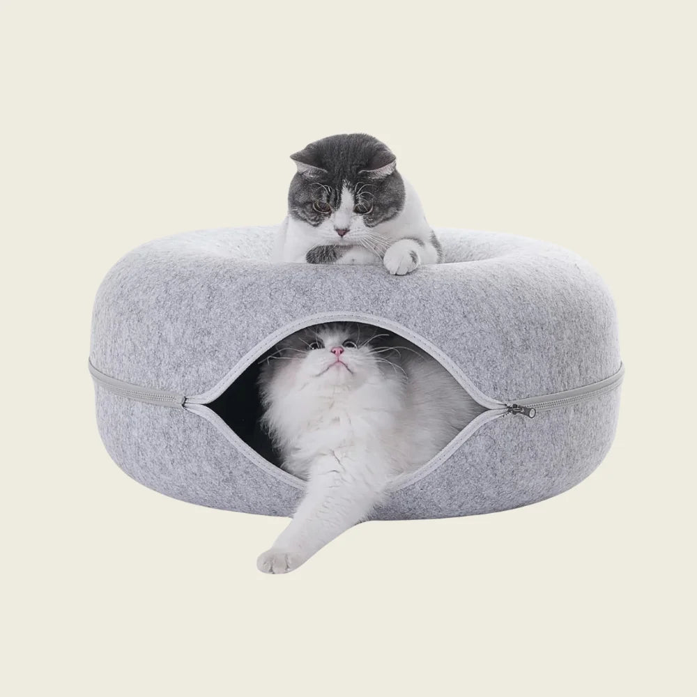 Cama Túnel Donut 2 em 1 para Gatos – Esconderijo & Conforto