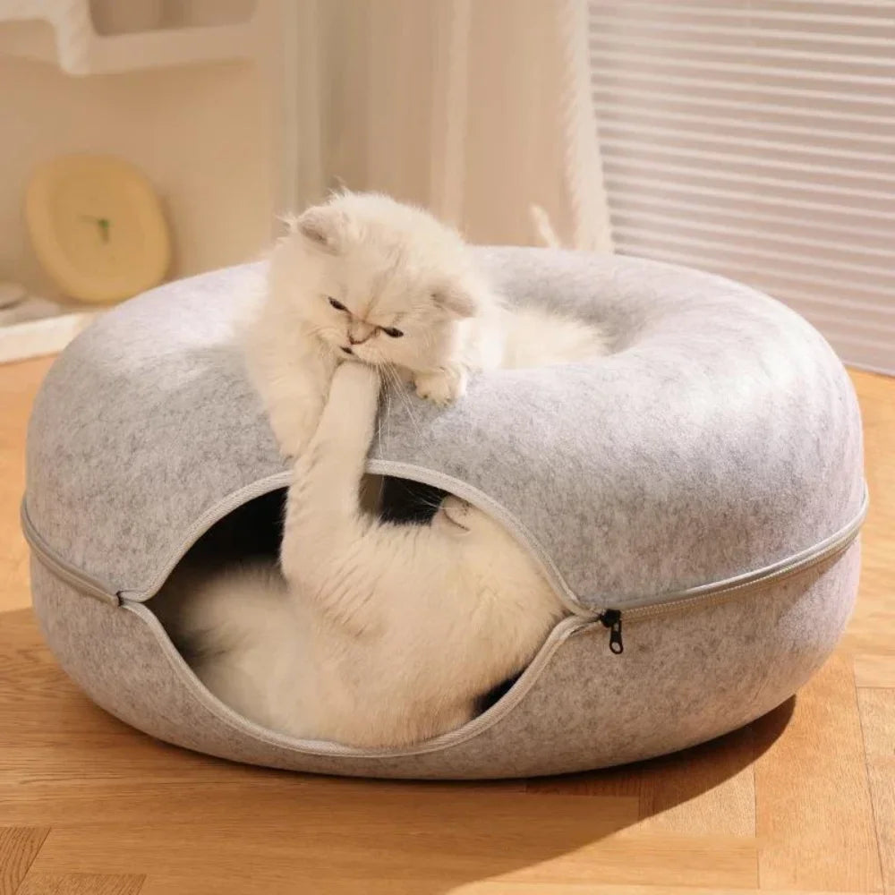 Cama Túnel Donut 2 em 1 para Gatos – Esconderijo & Conforto