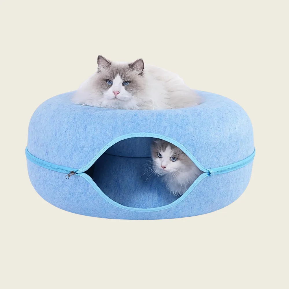 Cama Túnel Donut 2 em 1 para Gatos – Esconderijo & Conforto