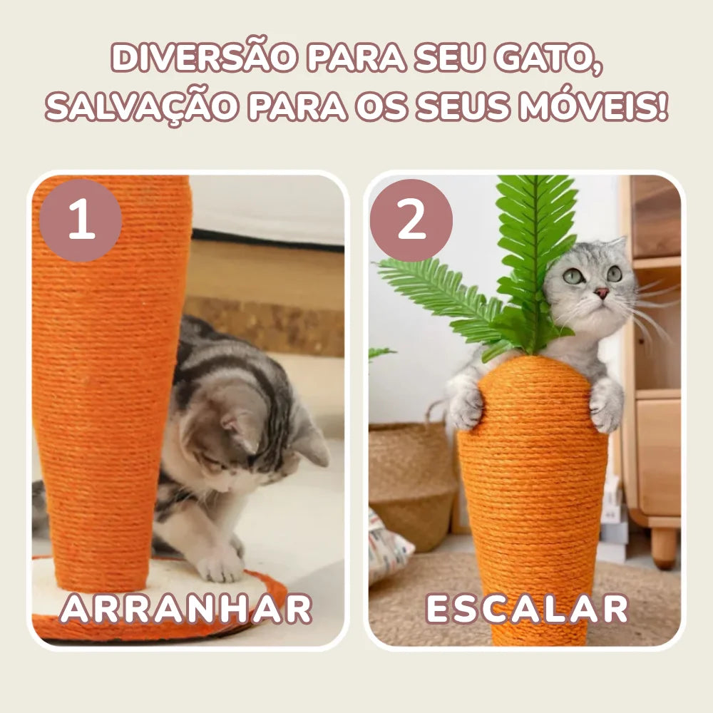 Arranhador Cenoura de Sisal para Gatos – Proteção dos Móveis