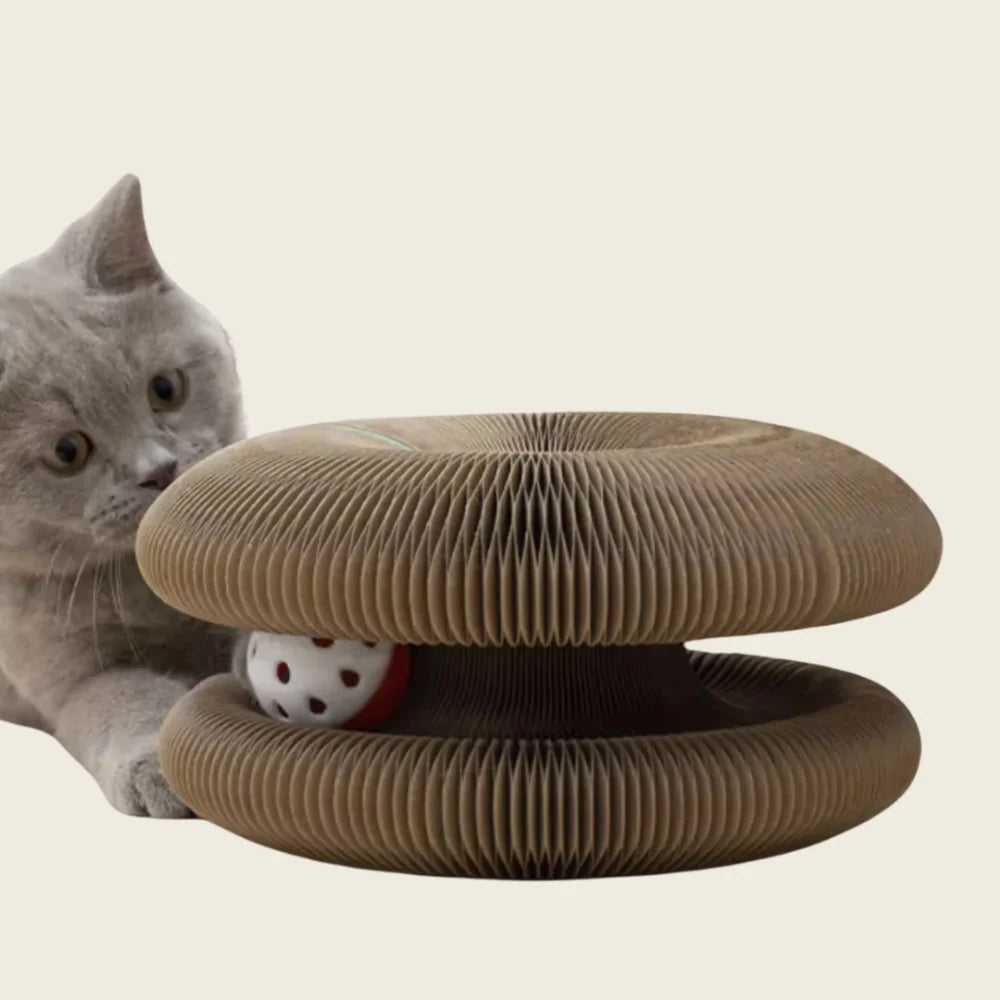 Brinquedo Esticável de Papelão com Bolinha para Gatos – Diversão Garantida!