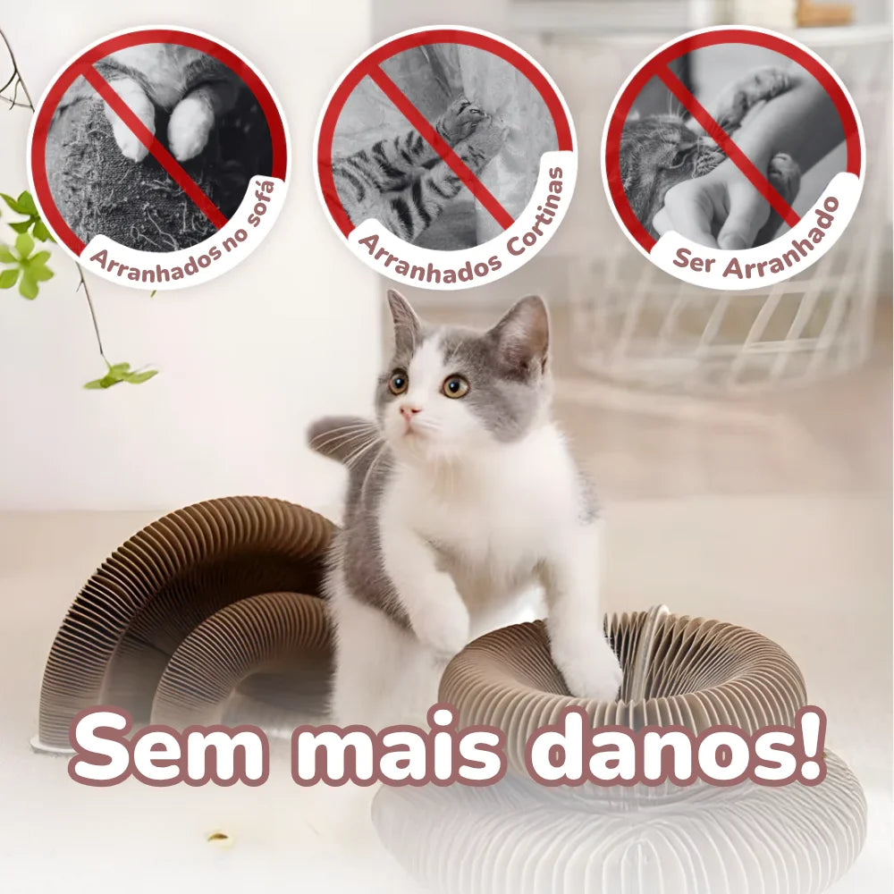 Brinquedo Esticável de Papelão com Bolinha para Gatos – Diversão Garantida!