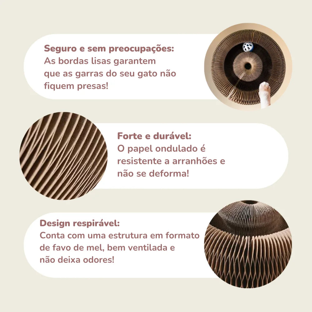 Brinquedo Esticável de Papelão com Bolinha para Gatos – Diversão Garantida!