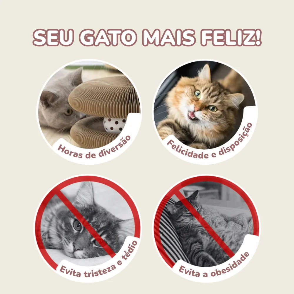 Brinquedo Esticável de Papelão com Bolinha para Gatos – Diversão Garantida!