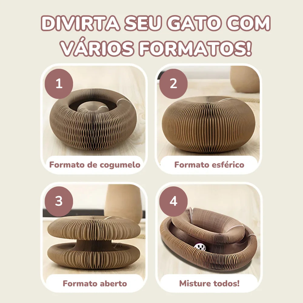 Brinquedo Esticável de Papelão com Bolinha para Gatos – Diversão Garantida!