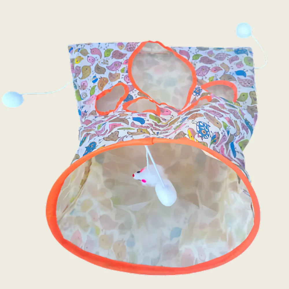 Toca Túnel com Brinquedos de Caça para Gatos | Catsprice™