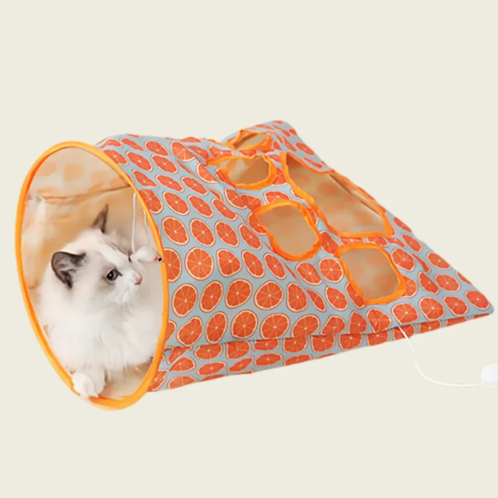 Toca Túnel com Brinquedos de Caça para Gatos | Catsprice™