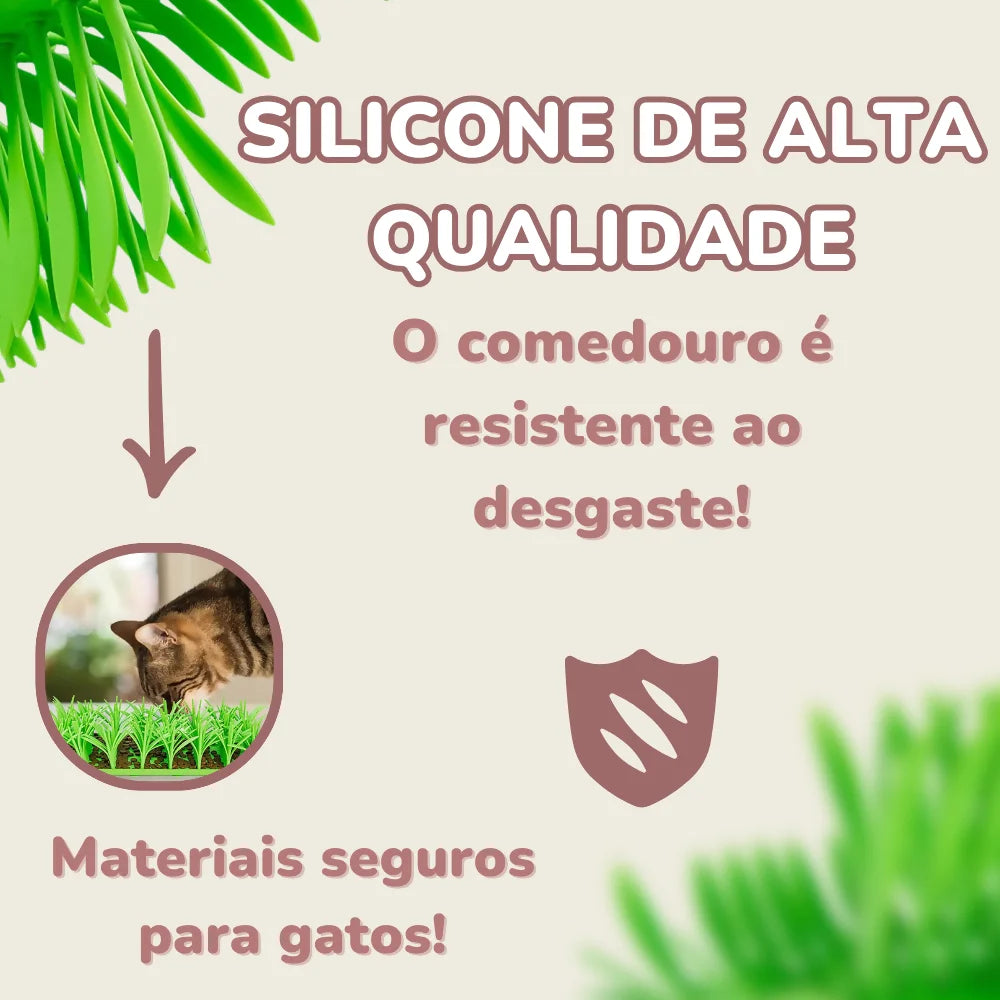 Comedouro de Grama Para Alimentação Lenta de Pets
