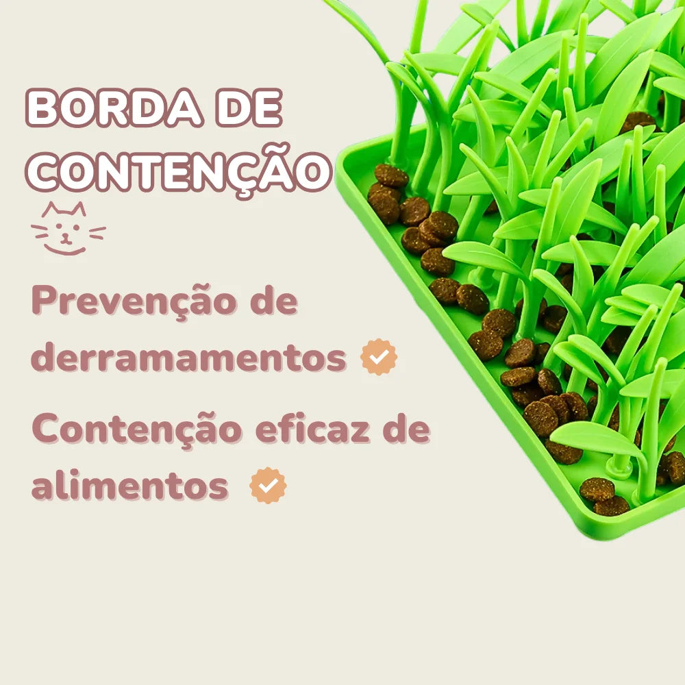 Comedouro de Grama Para Alimentação Lenta de Pets