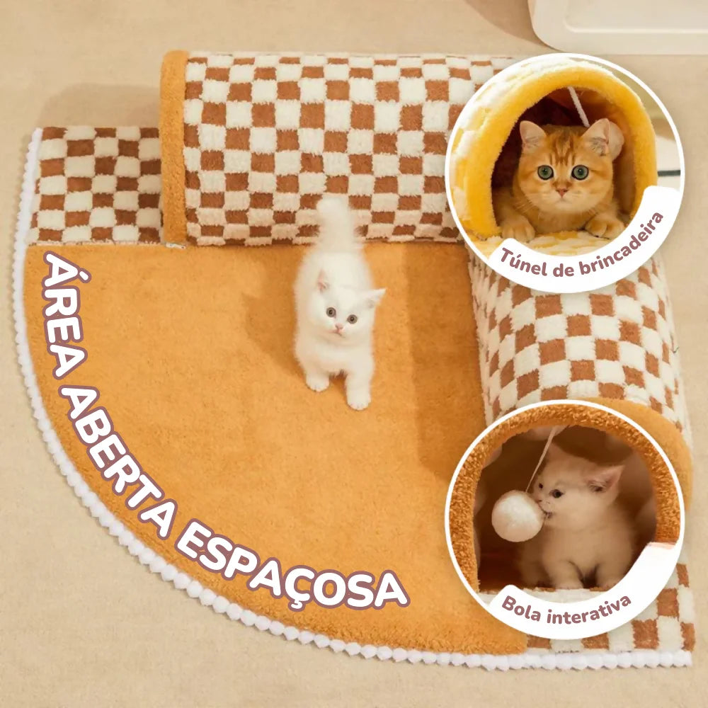 Túnel Interativo com Tapete para Gatos