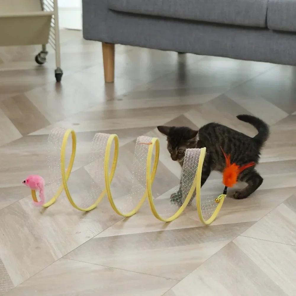 Túnel Interativo Com Brinquedo Para Gatos | Spring Cat™