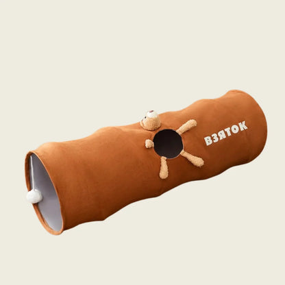 Túnel Dobrável com Bola Interativa para Gatos Bertok | Ideal para Instinto de Tocaia e Exploração