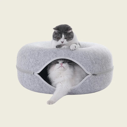 Cama Túnel Donut 2 em 1 para Gatos – Esconderijo & Conforto