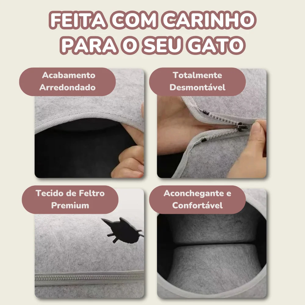 Cama Túnel Donut 2 em 1 para Gatos – Esconderijo & Conforto
