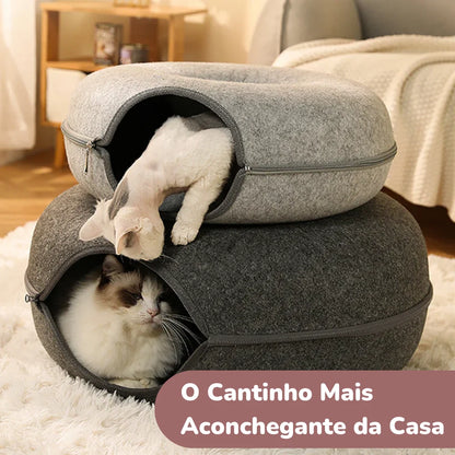 Cama Túnel Donut 2 em 1 para Gatos – Esconderijo & Conforto