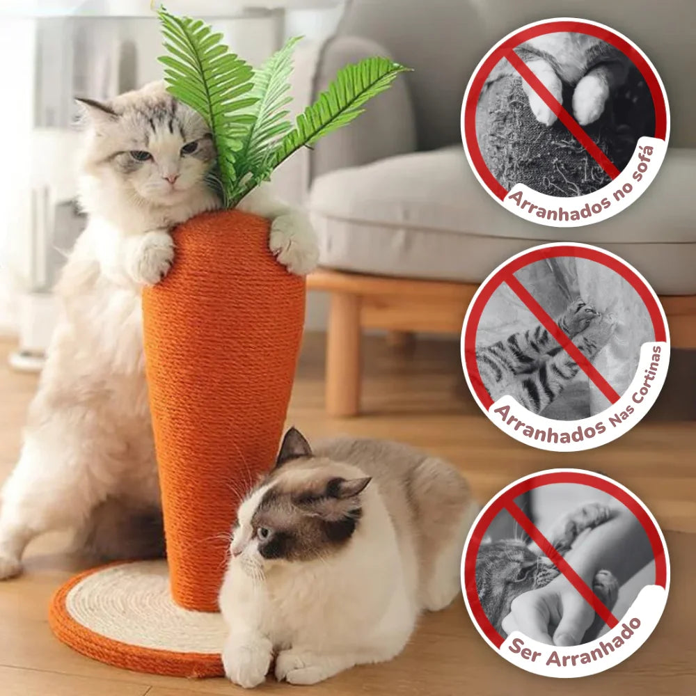 Arranhador Cenoura de Sisal para Gatos – Proteção dos Móveis