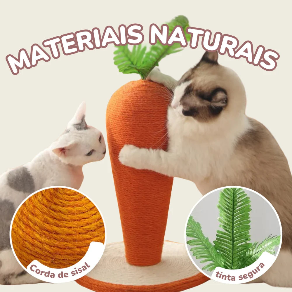 Arranhador Cenoura de Sisal para Gatos – Proteção dos Móveis