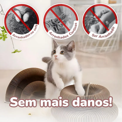 Brinquedo Esticável de Papelão com Bolinha para Gatos – Diversão Garantida!