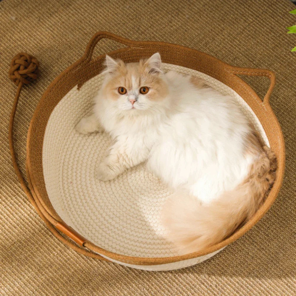 Cama de Sisal com Brinquedo para Gatos – Ideal para Aconchegar e Brincar