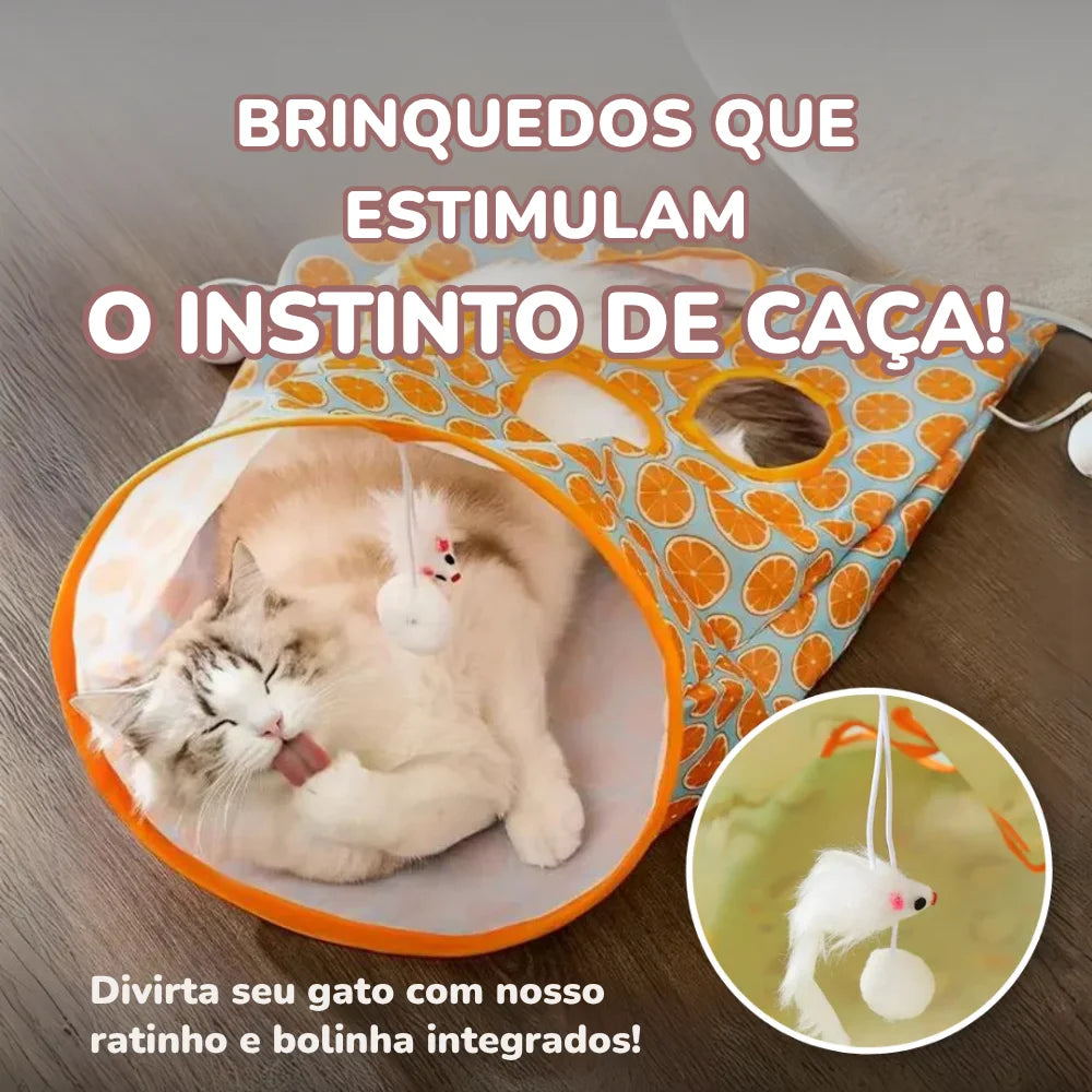 Toca Túnel com Brinquedos de Caça para Gatos | Catsprice™