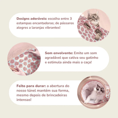 Toca Túnel com Brinquedos de Caça para Gatos | Catsprice™
