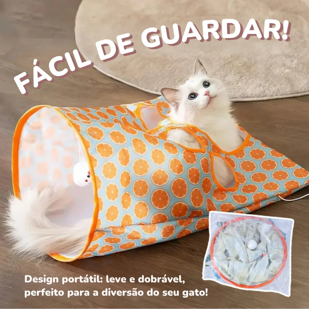 Toca Túnel com Brinquedos de Caça para Gatos | Catsprice™