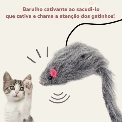 Rato de Porta com Elástico - Brinquedo Interativo para Gatos