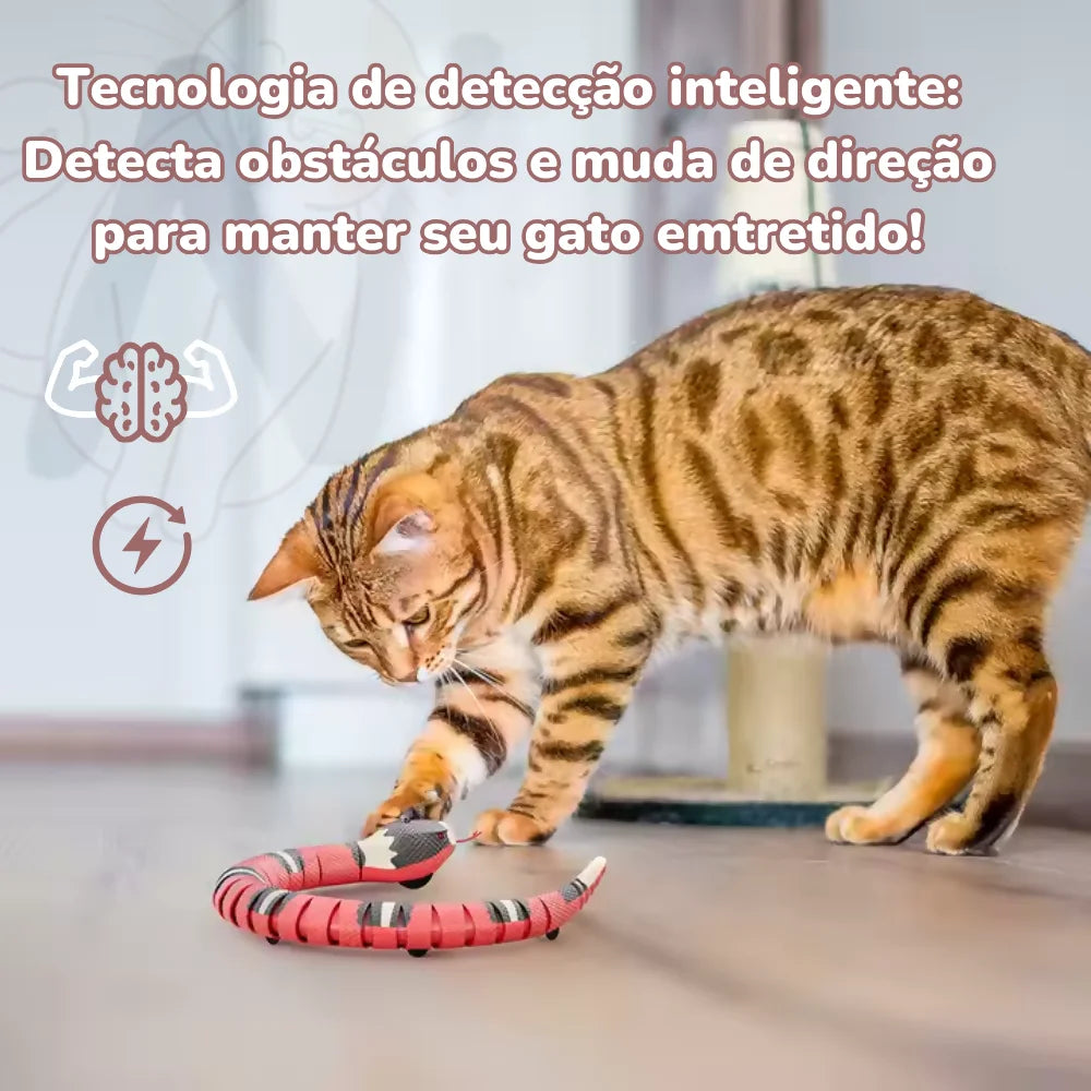 Brinquedo Cobra Elétrica Interativa - Estimulador de Caça para Gatos