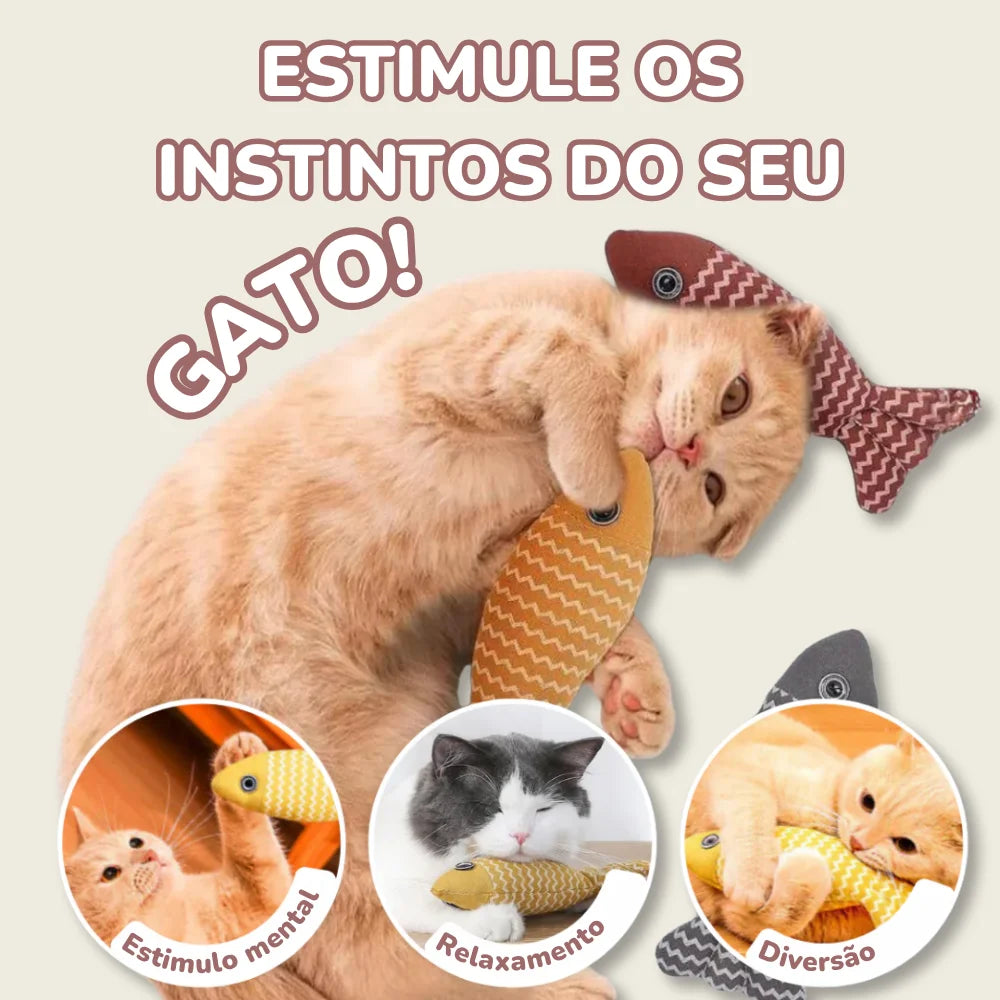 Peixinho Catnip para Gatos – Brinquedo de Mordida e Estímulo Natural