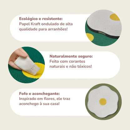 Arranhador Flor de Sisal para Gatos – Para Colar na Parede ou no Chão