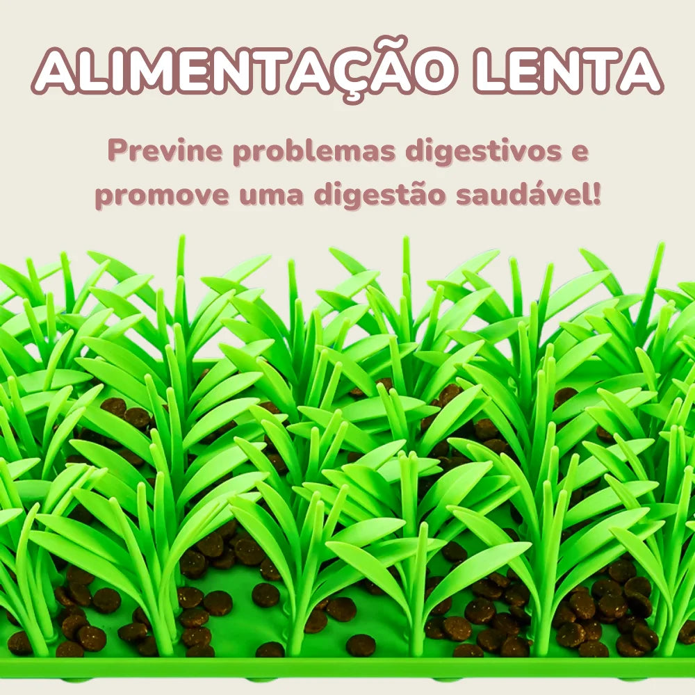 Comedouro de Grama Para Alimentação Lenta de Pets