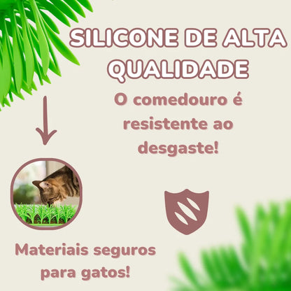 Comedouro de Grama Para Alimentação Lenta de Pets