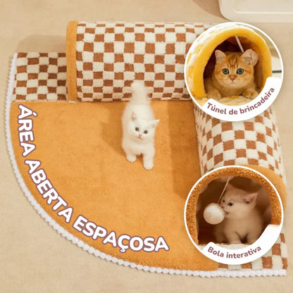 Túnel Interativo com Tapete para Gatos