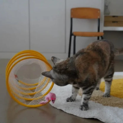 Túnel Interativo Com Brinquedo Para Gatos | Spring Cat™