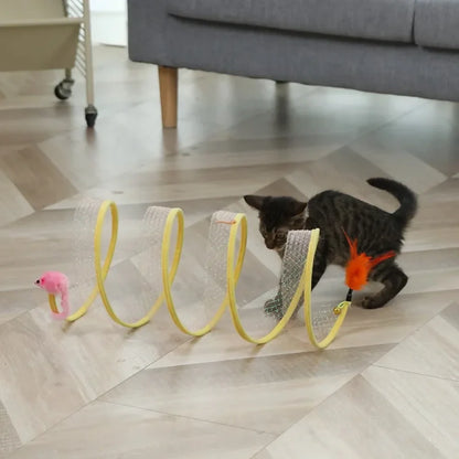 Túnel Interativo Com Brinquedo Para Gatos | Spring Cat™