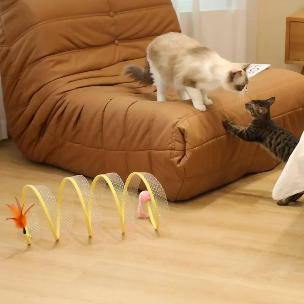 Túnel Interativo Com Brinquedo Para Gatos | Spring Cat™