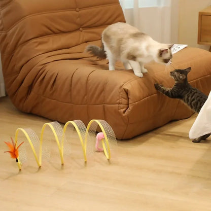 Túnel Interativo Com Brinquedo Para Gatos | Spring Cat™