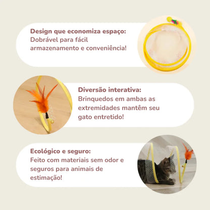 Túnel Interativo Com Brinquedo Para Gatos | Spring Cat™